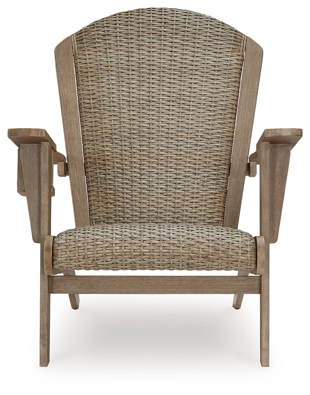 Marina Sun Adirondack chair with beige woven backrest and matching woven seat