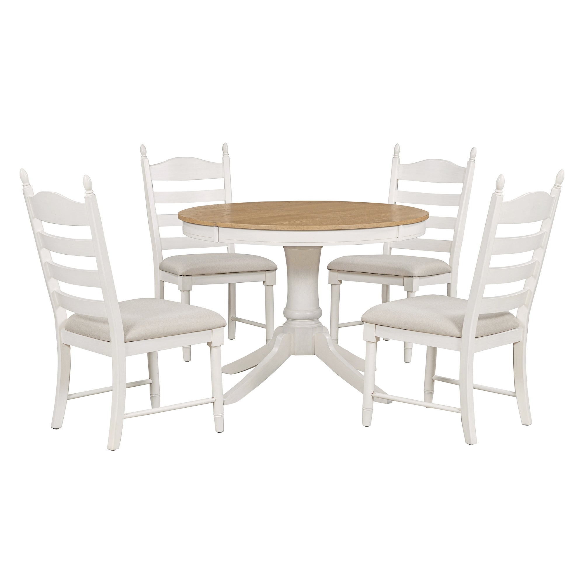 5-Pc Retro Dining Set - Off White