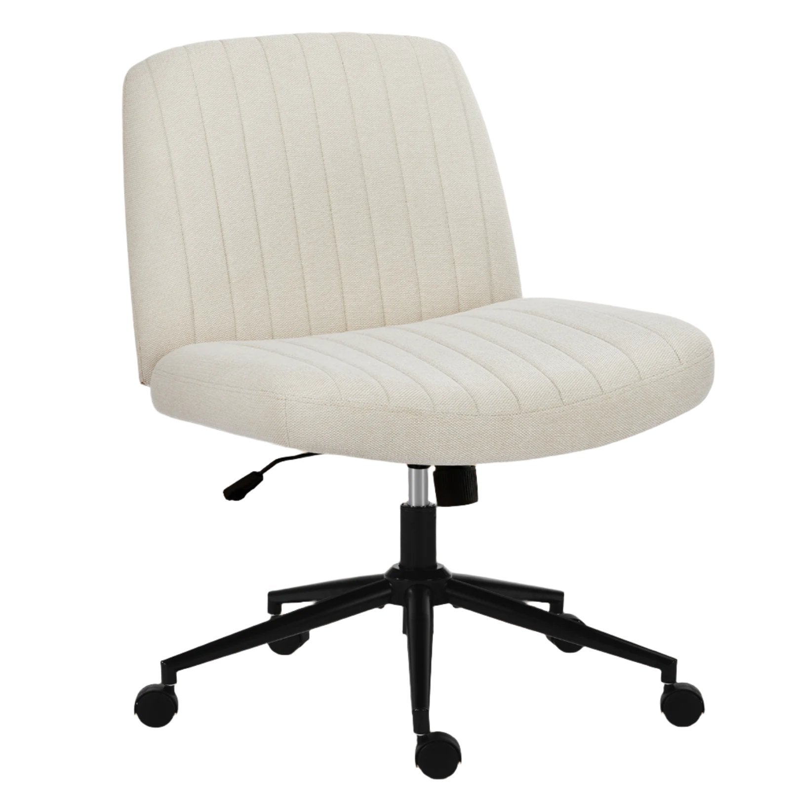 Ergonomic Armless Swivel Chair- Beige