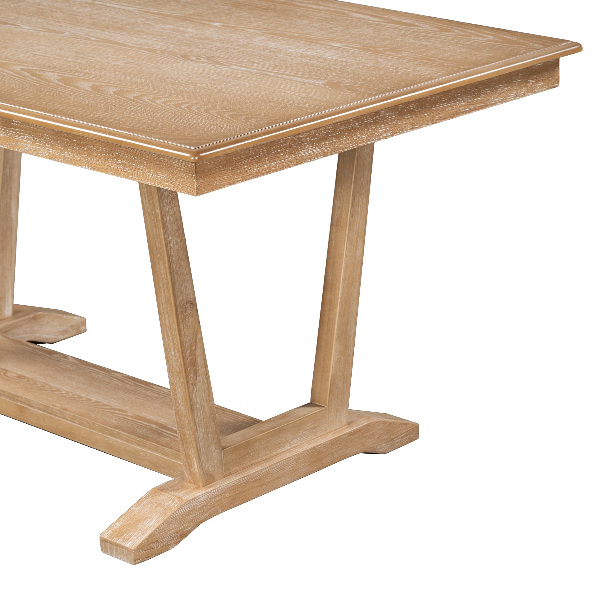 Rustic 5-Piece Dining Set, 59" Table & 4 Chairs
