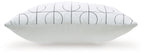 Kydner white patterned pillow, stitched circle grid