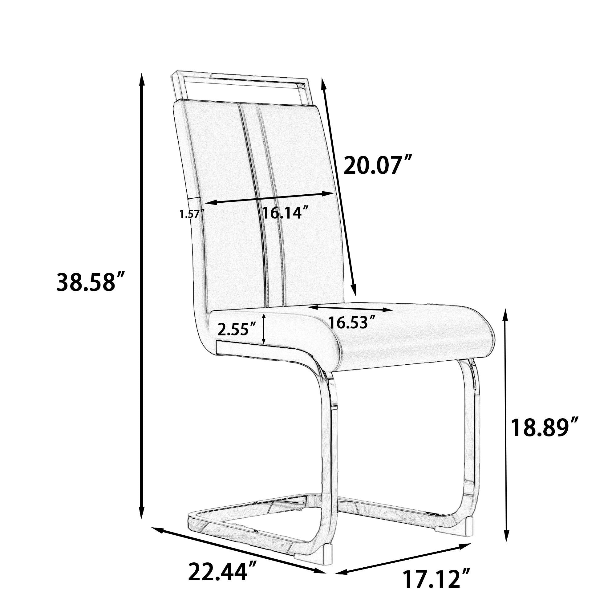 51" Glass Dining Table Set for 4 - Silver Legs
