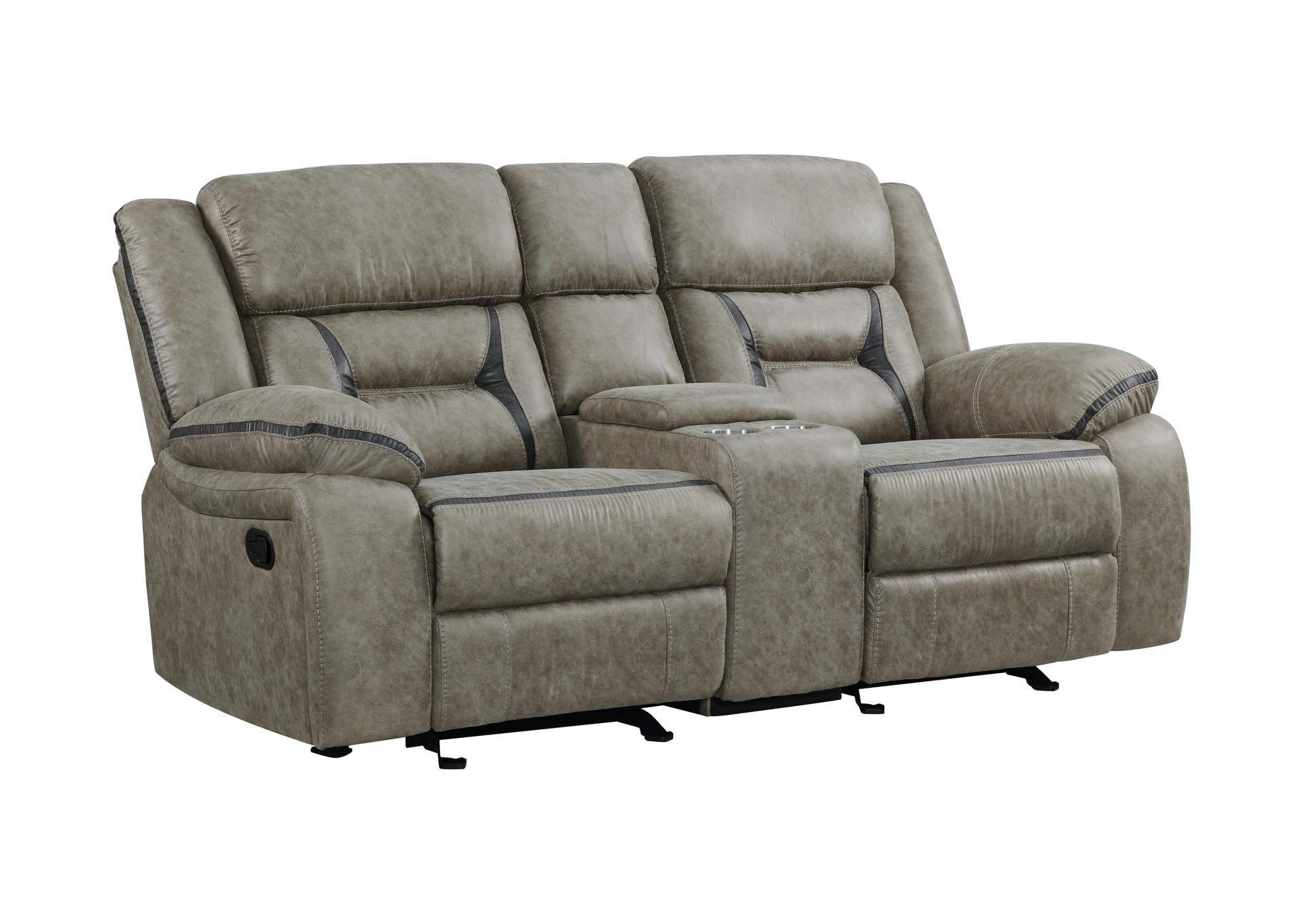 Denali Faux Leather Upholstered Loveseat Made With Wood Finished In Gray