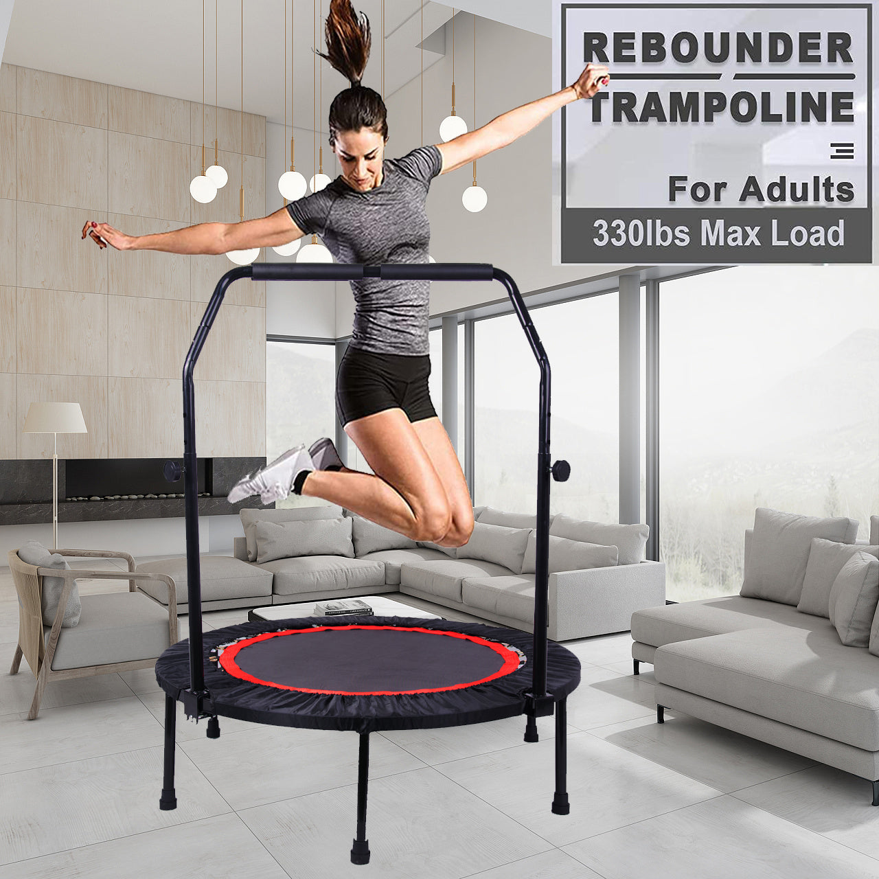 40" Mini Trampoline for Adults & Kids - Max 300lbs-American Furniture Outlet