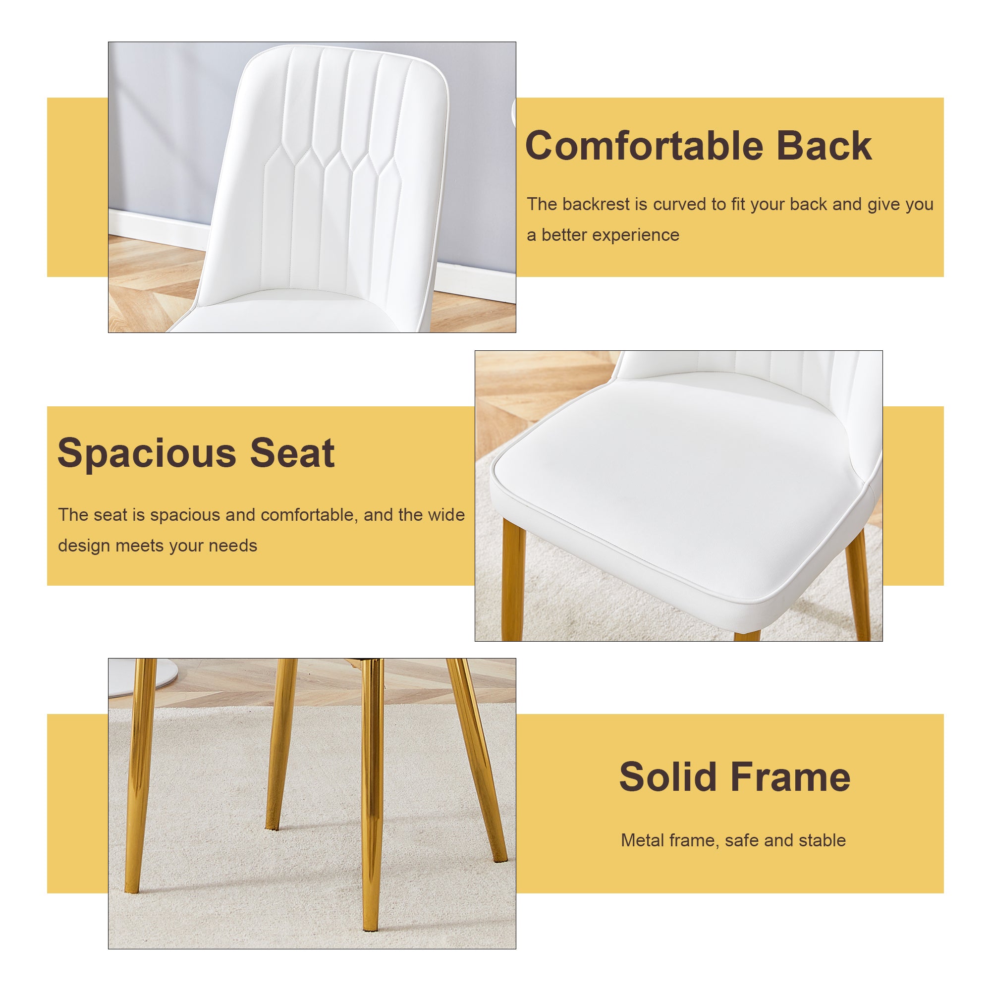 Jade Stone Dining Table & 4 White Chairs