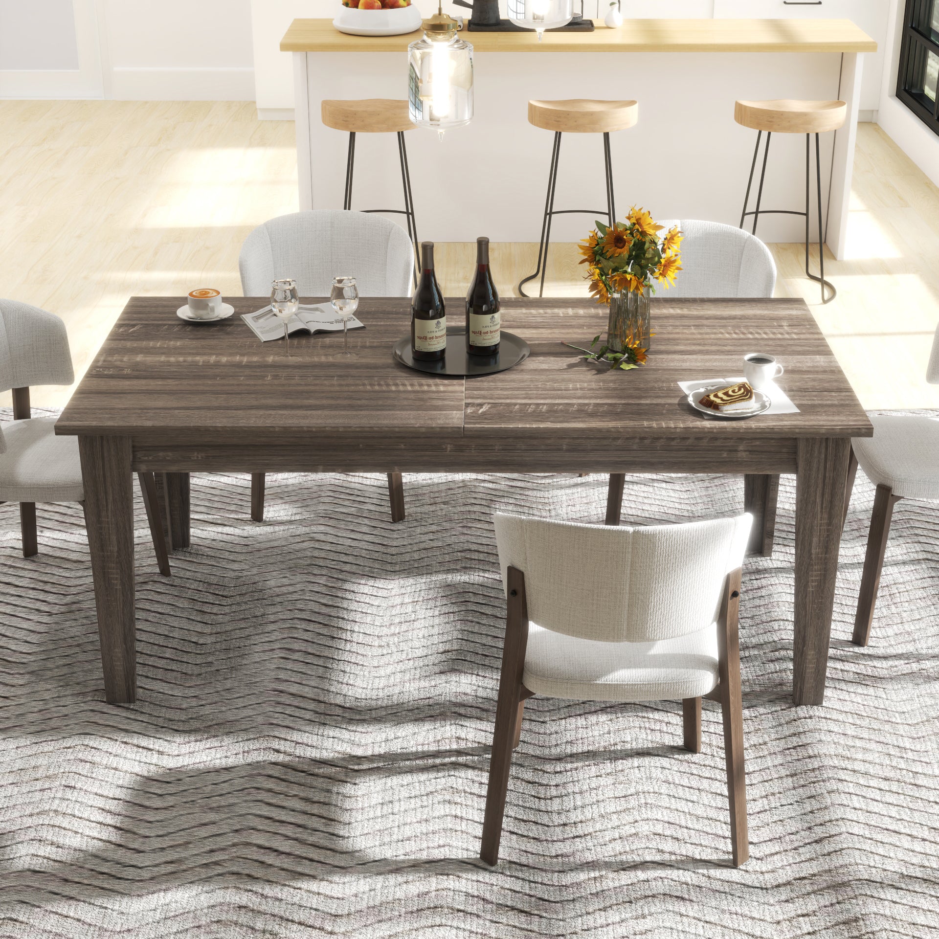 Large Extendable Dining Table - 106.3"