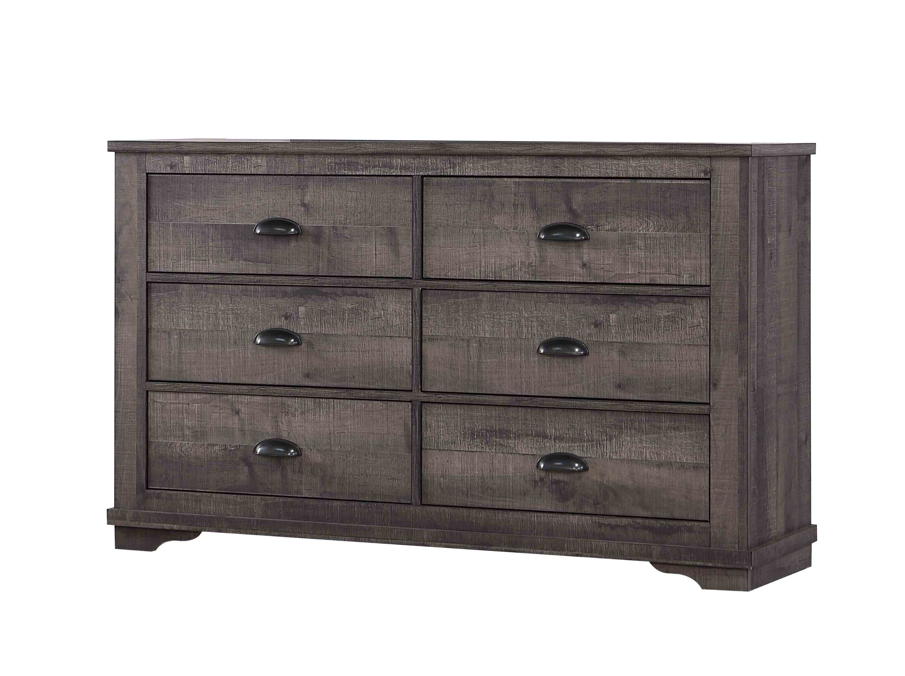 Coralee Dark Brown 6-Drawer Dresser Bedroom Furniture