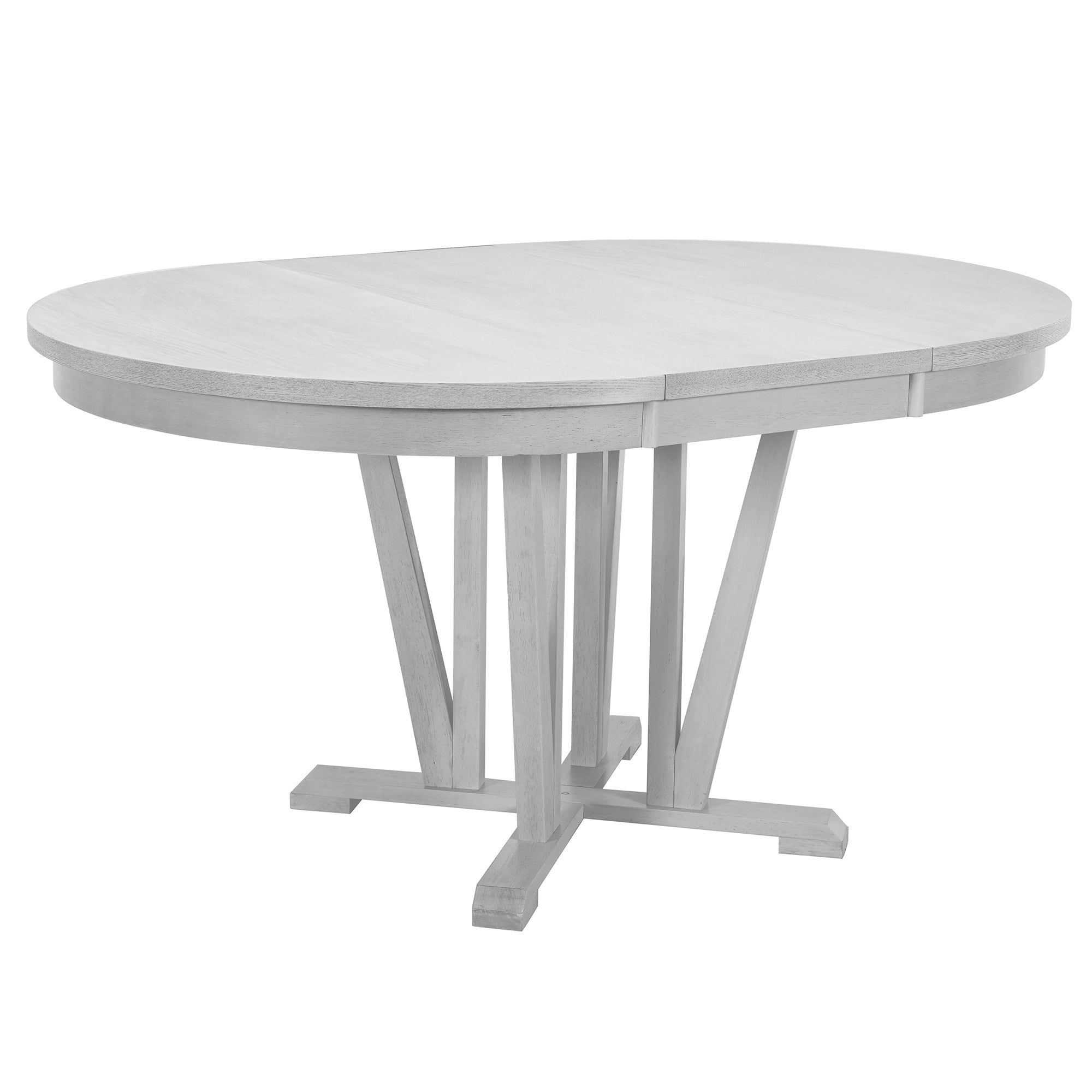 Rustic Round Dining Table Set - 5 Piece Gray
