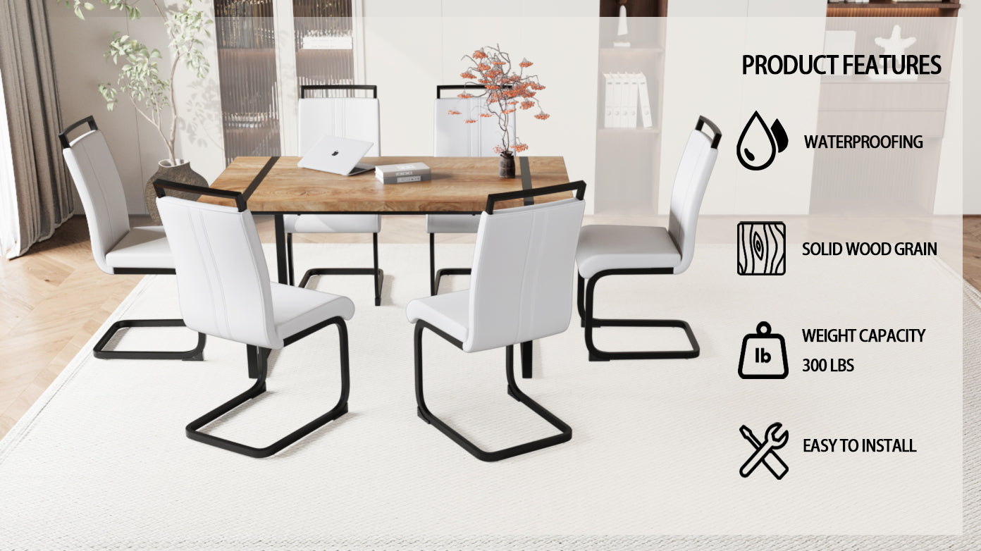 59" Rustic Industrial Dining Table Set for 6