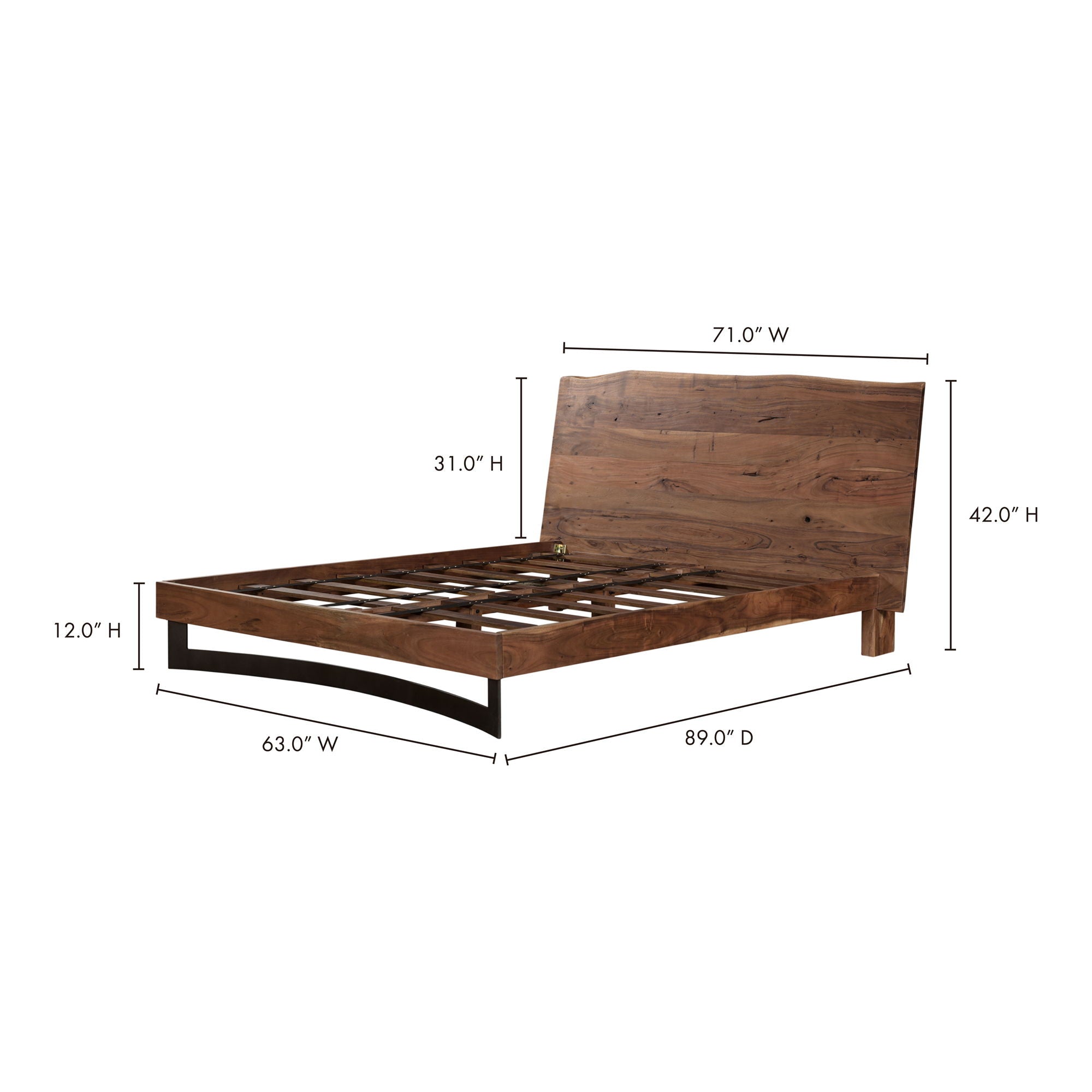 Bent - Queen Size Bed - Natural Stain