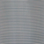 Ribbed gray blue ceramic lamp base with horizontal textured stripes