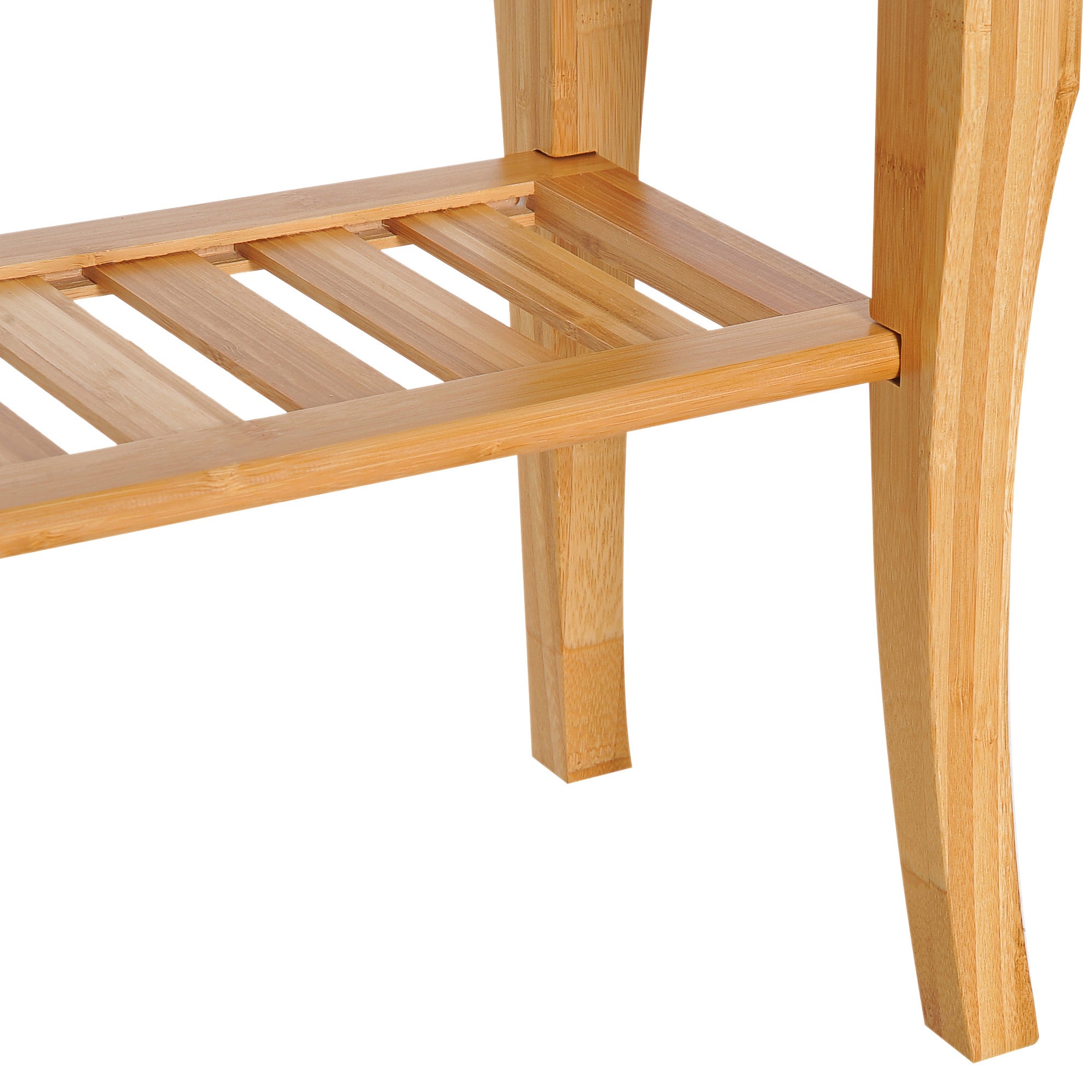 Bamboo Shower Bench with Storage Shelf - 20"