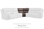 Espresso brown wedge sofa component, shown centered within a sectional layout