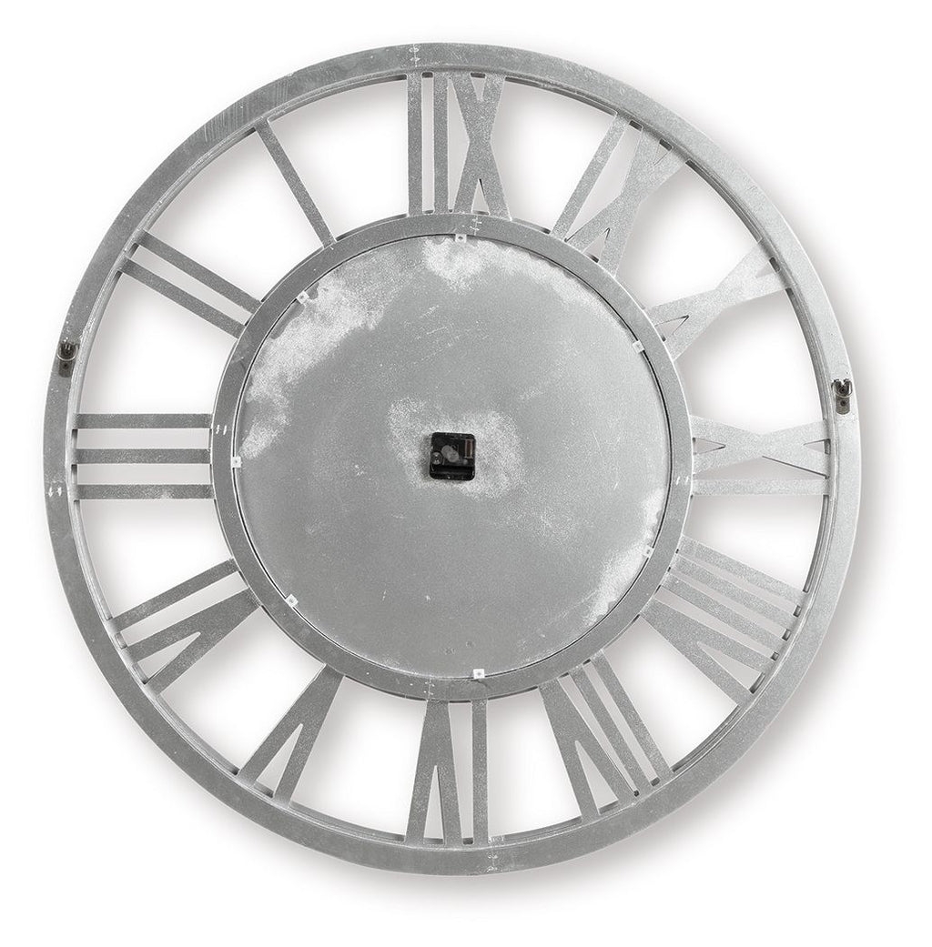 Reinport wall clock back plate with gray metal ring and central mounting square