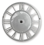 Reinport wall clock back plate with gray metal ring and central mounting square