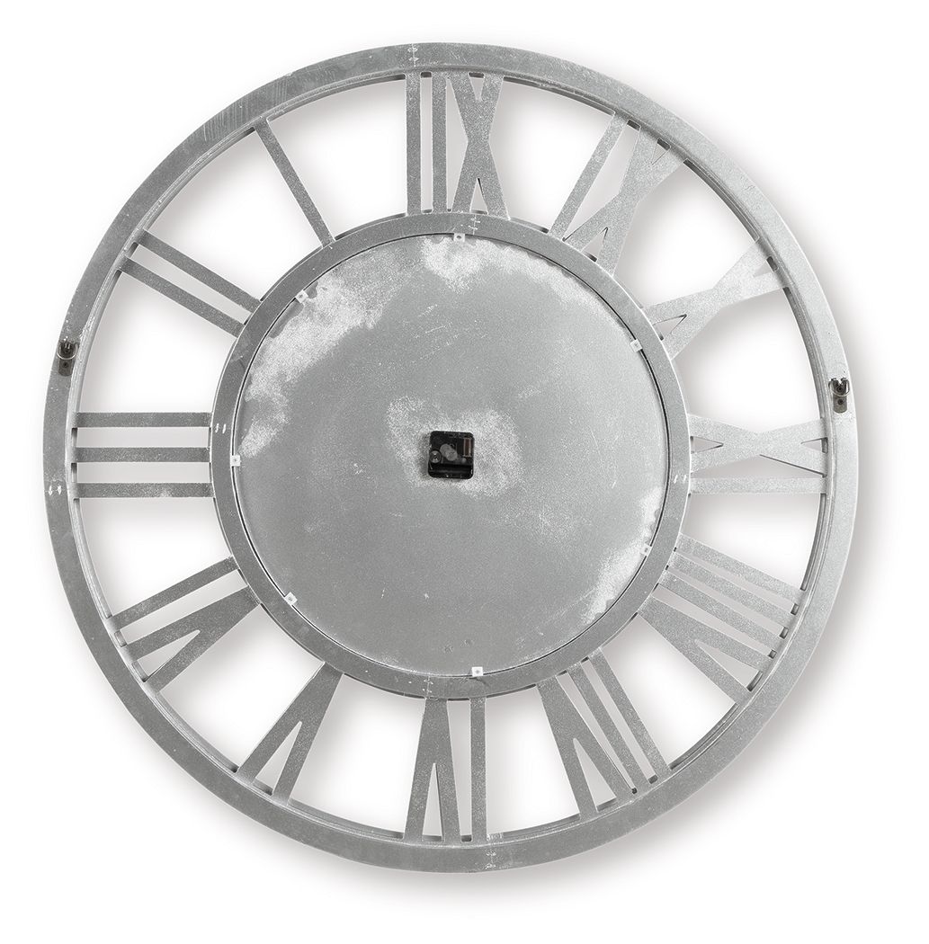 Reinport wall clock back plate with gray metal ring and central mounting square