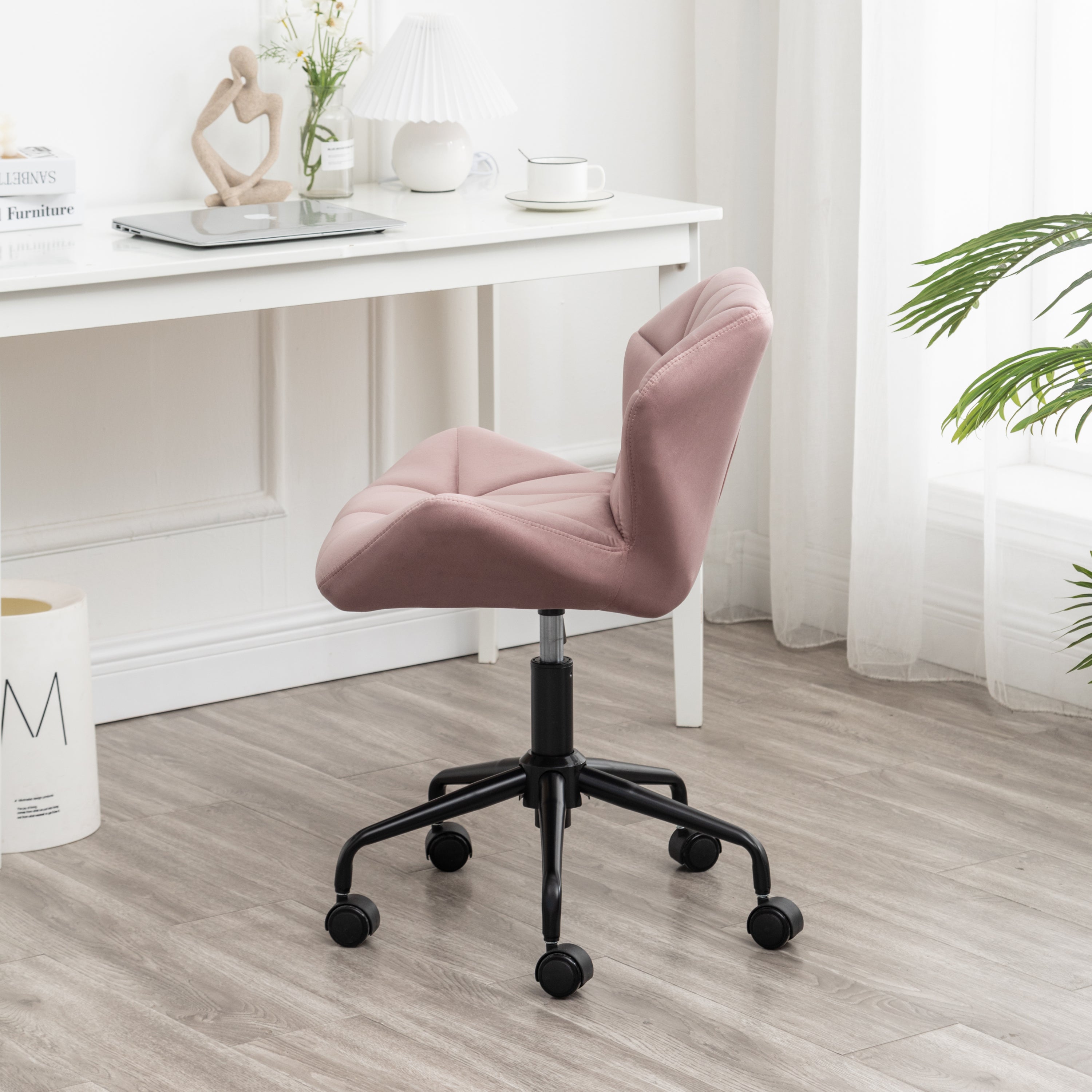 Eldon Diamond Tufted Adjustable Swivel Office Chair- Mauve