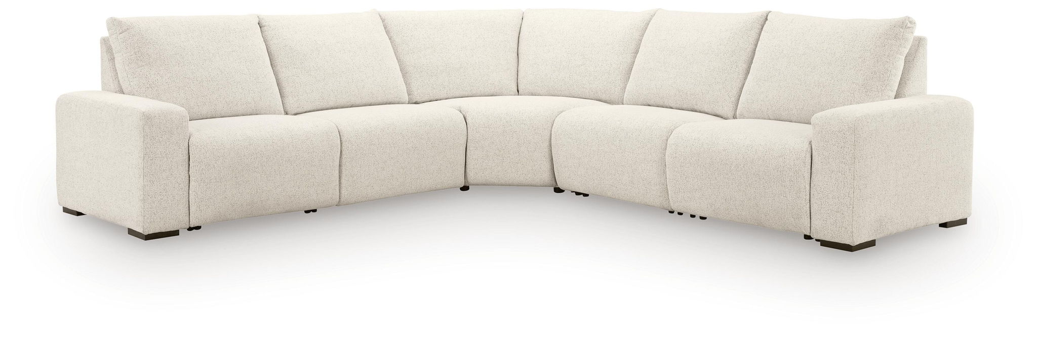 White L-shaped power reclining sectional sofa with multiple back cushions
