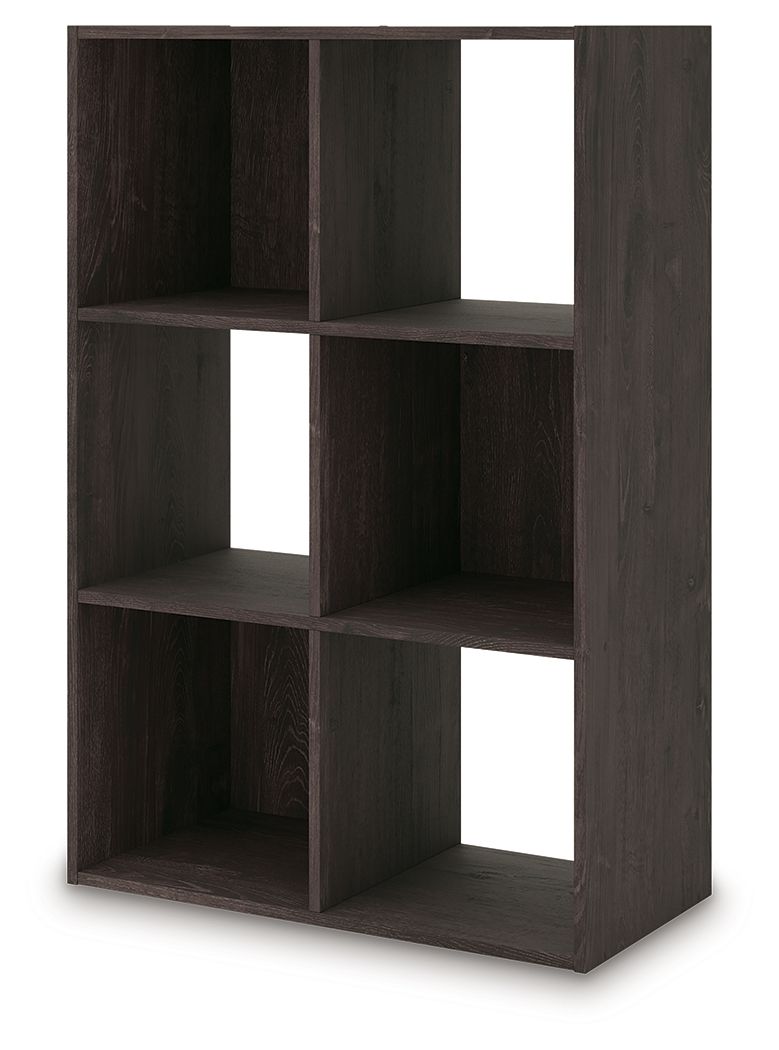 Dark brown wood cube storage organizer with open square compartments