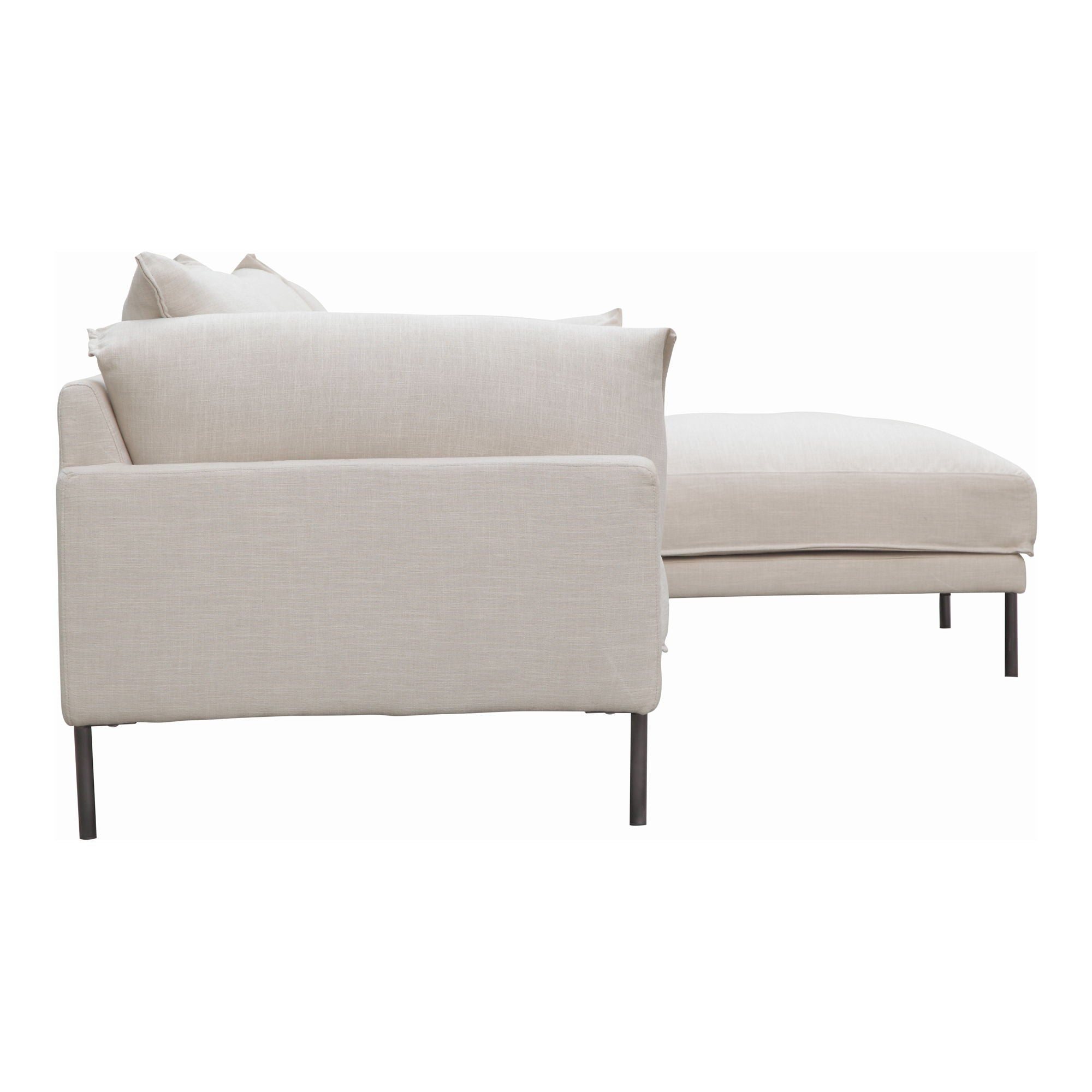 Jamara Sectional - Right Facing - Beige Linen Blend-Stationary Sectionals-American Furniture Outlet