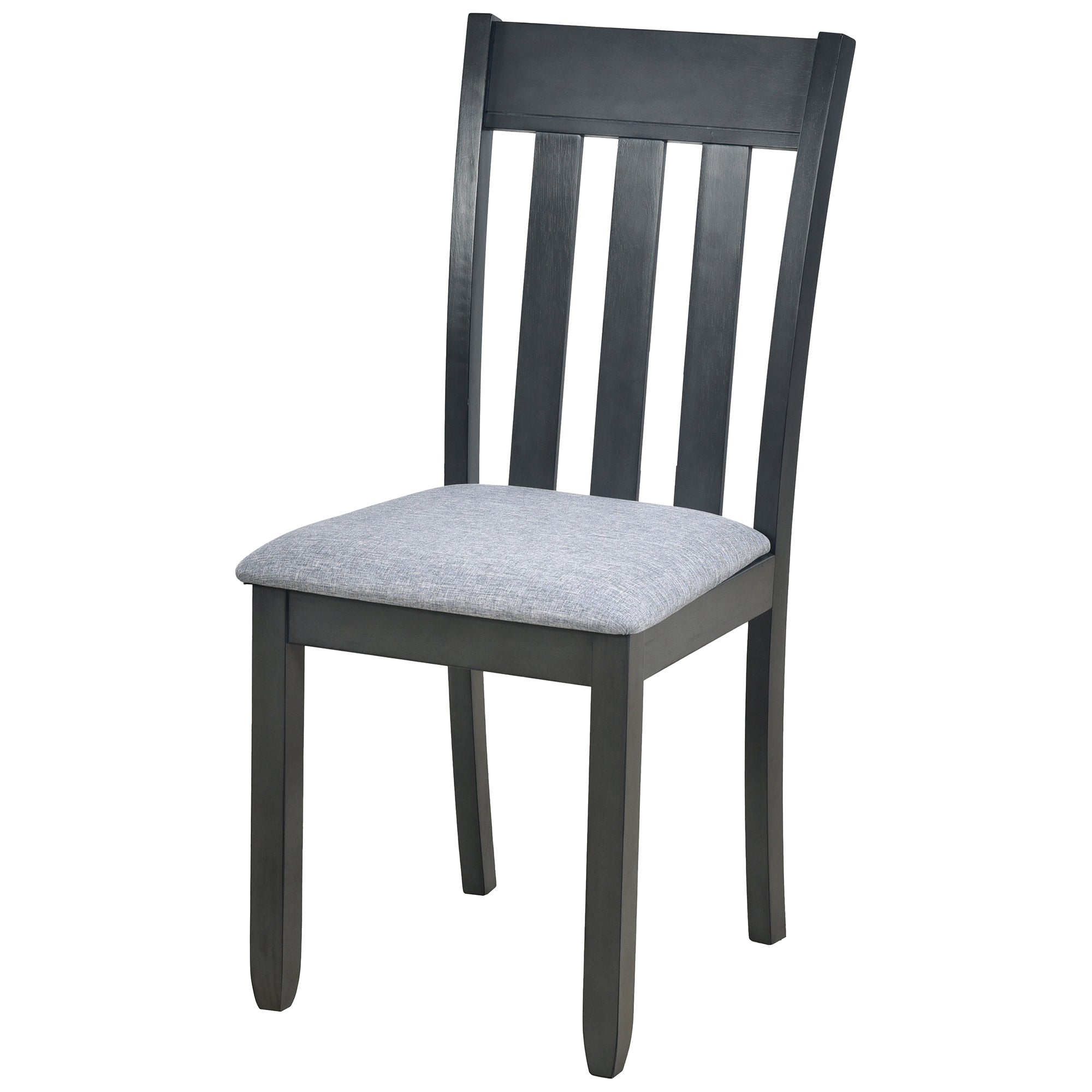 5-Piece Round Extendable Dining Table Set (Gray)