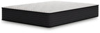 Black plush mattress with quilted fabric cover and neat edge stitching