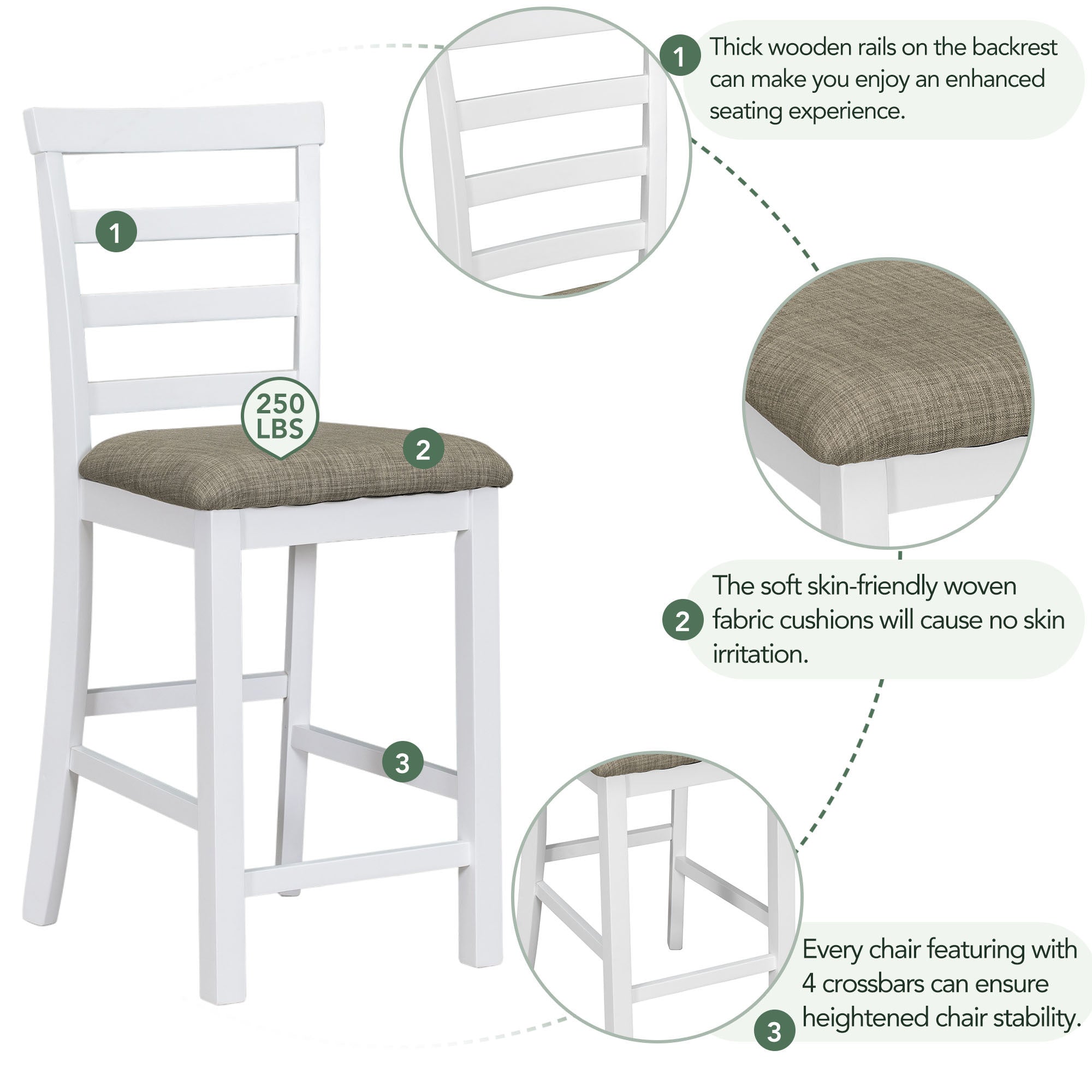 5-Piece Counter Height Dining Set w/ Wine Storage