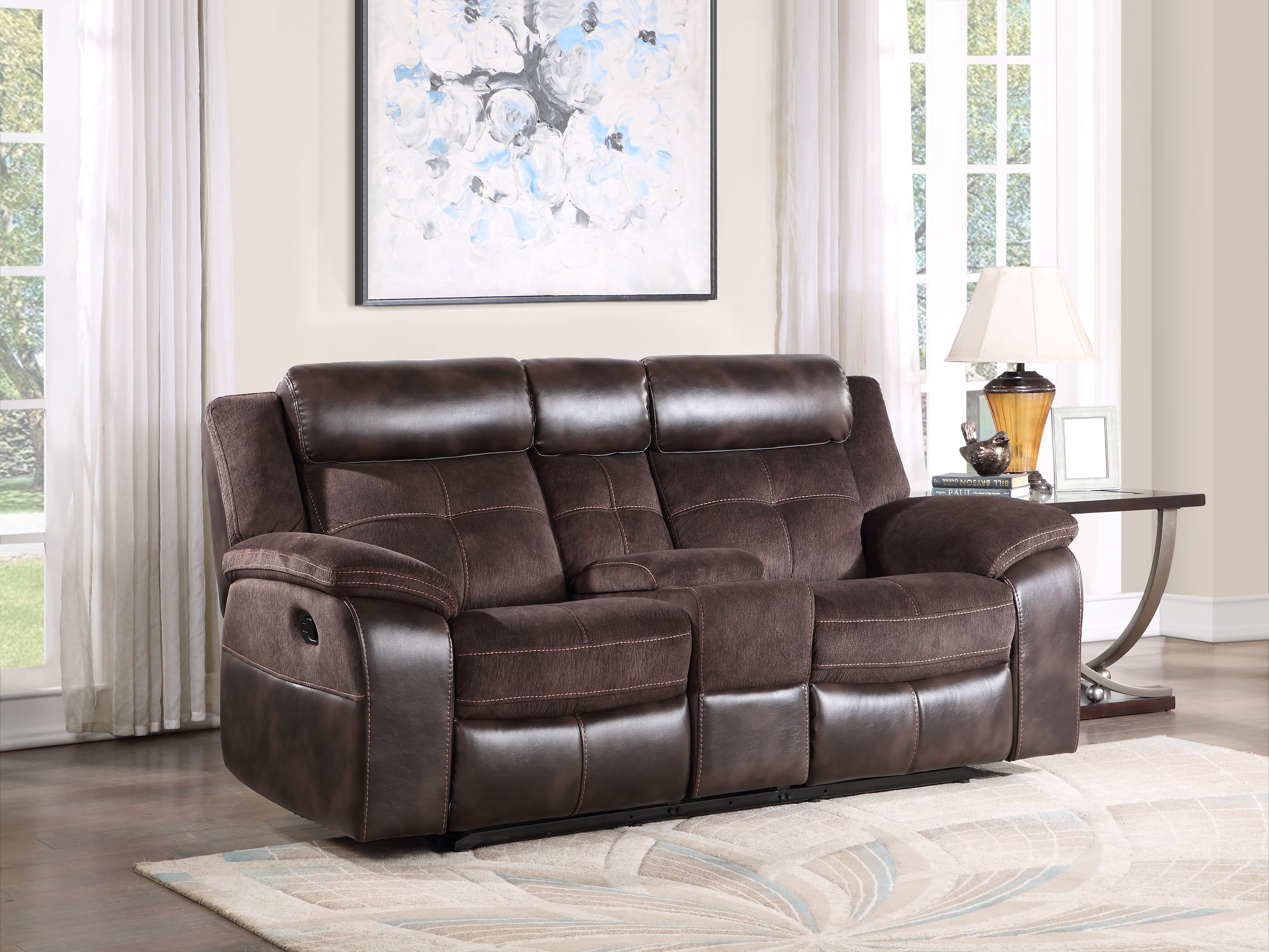Pueblo Dark Brown Manual Recliner Console - Comfort & Style