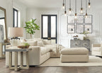Elyza - 4 Pc. - Right Arm Facing Corner Chaise 3 Pc Sectional, Ottoman - Linen