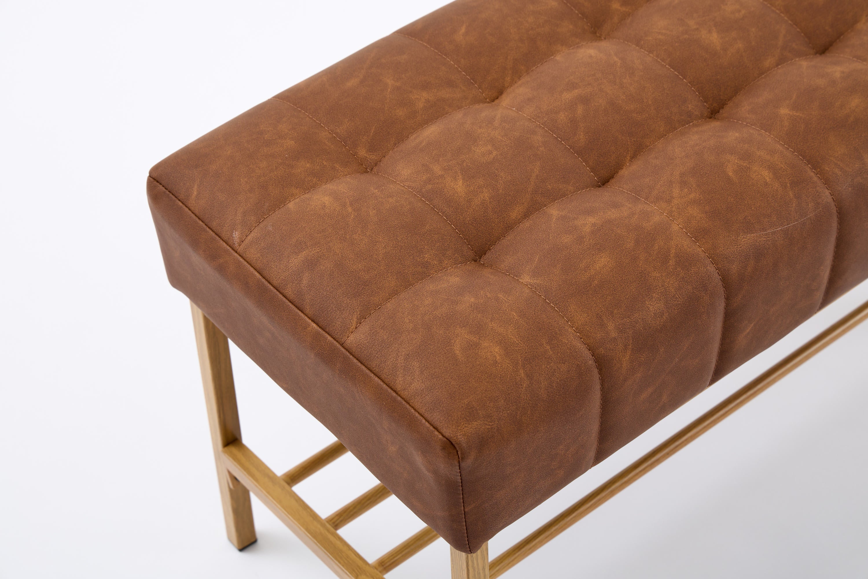 Retro Bed Bench w/ Shelf, 300 LB
