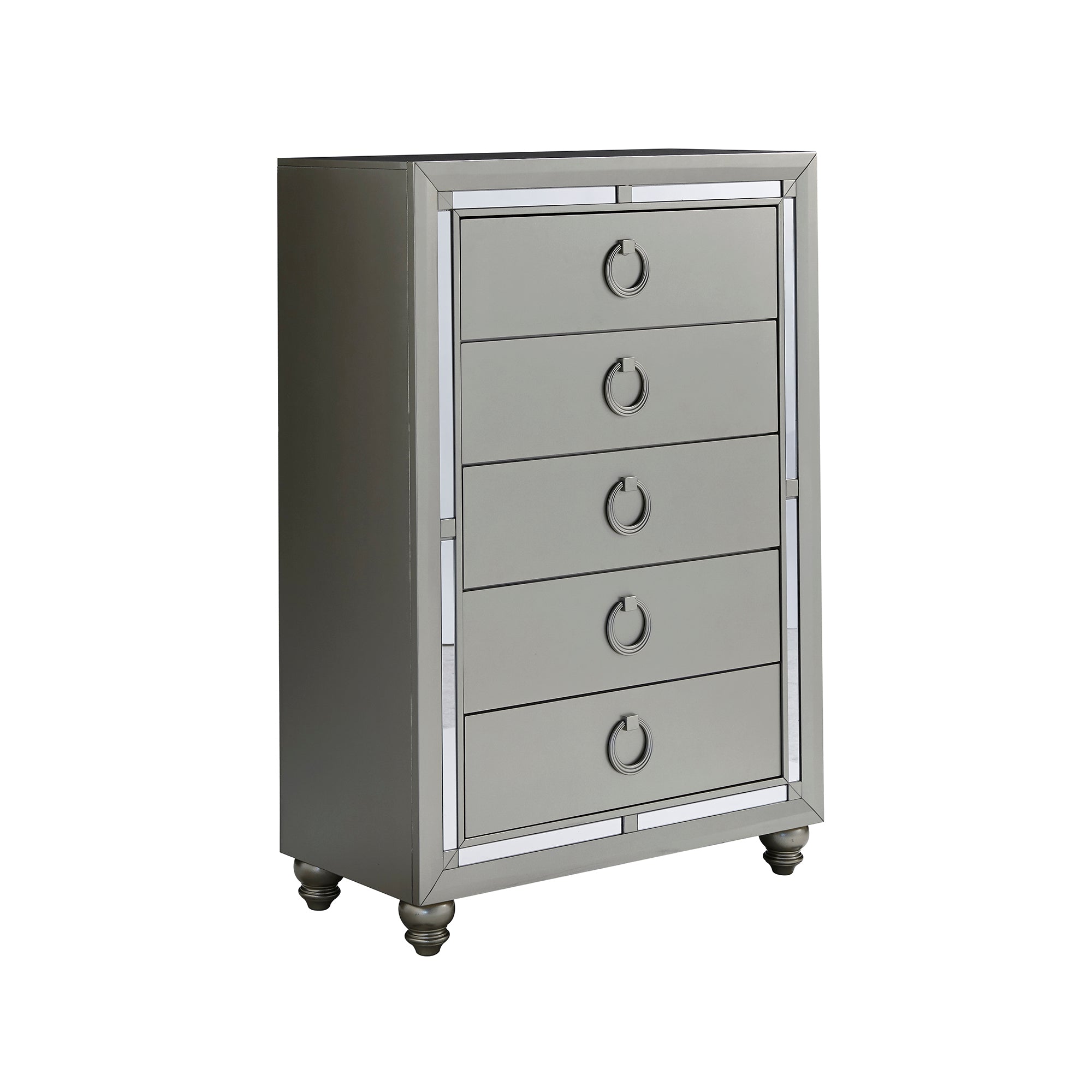 Chloe Gemstone Silver Chest: Mirrored, Spacious Drawers
