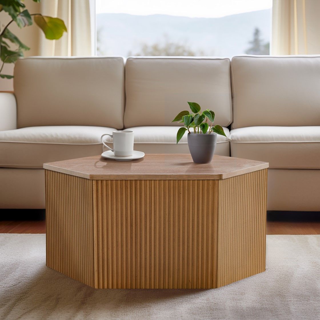 Fluted Hexagon Coffee Table