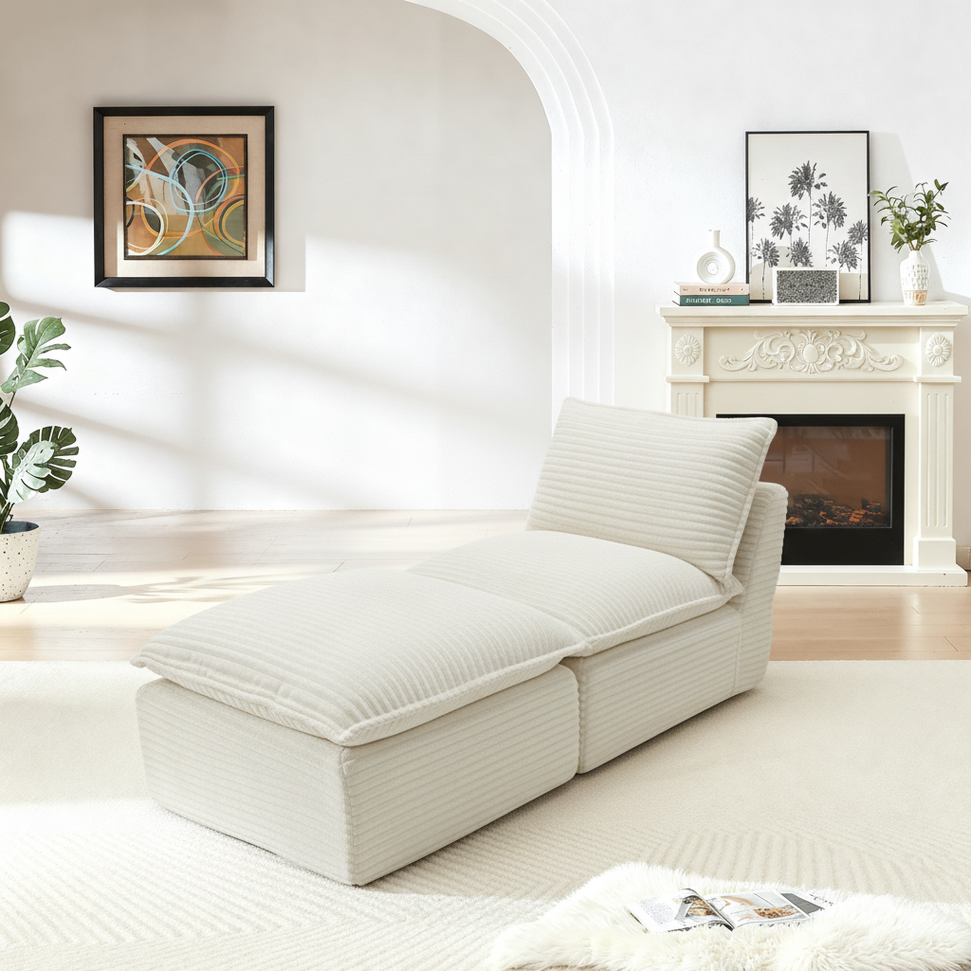 Modern Corduroy Cloud Sofa: Modular Comfort for Any Space