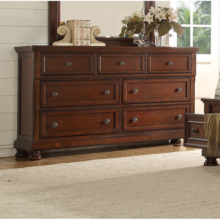 Baltimore Transitional Dark Walnut Wood 7-Drawer Dresser