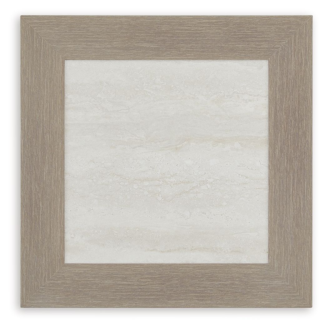 Beige table top panel with light inset surface and textured border