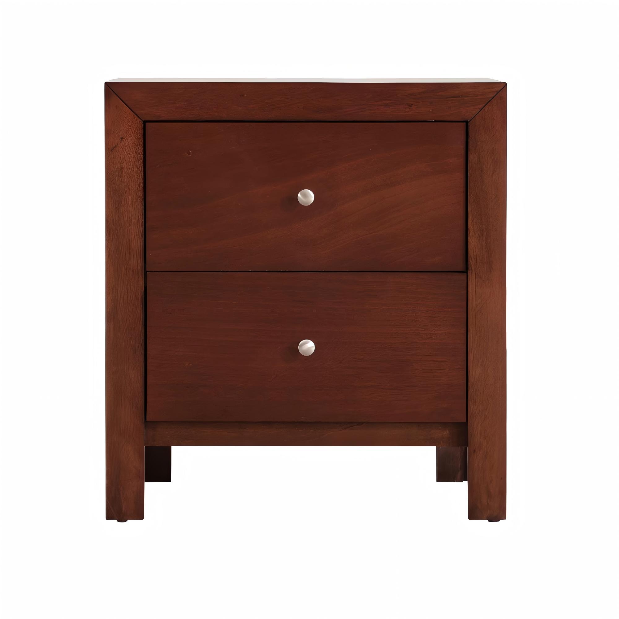 Cherry Nightstand with Storage - Particle Board, Elegant Design