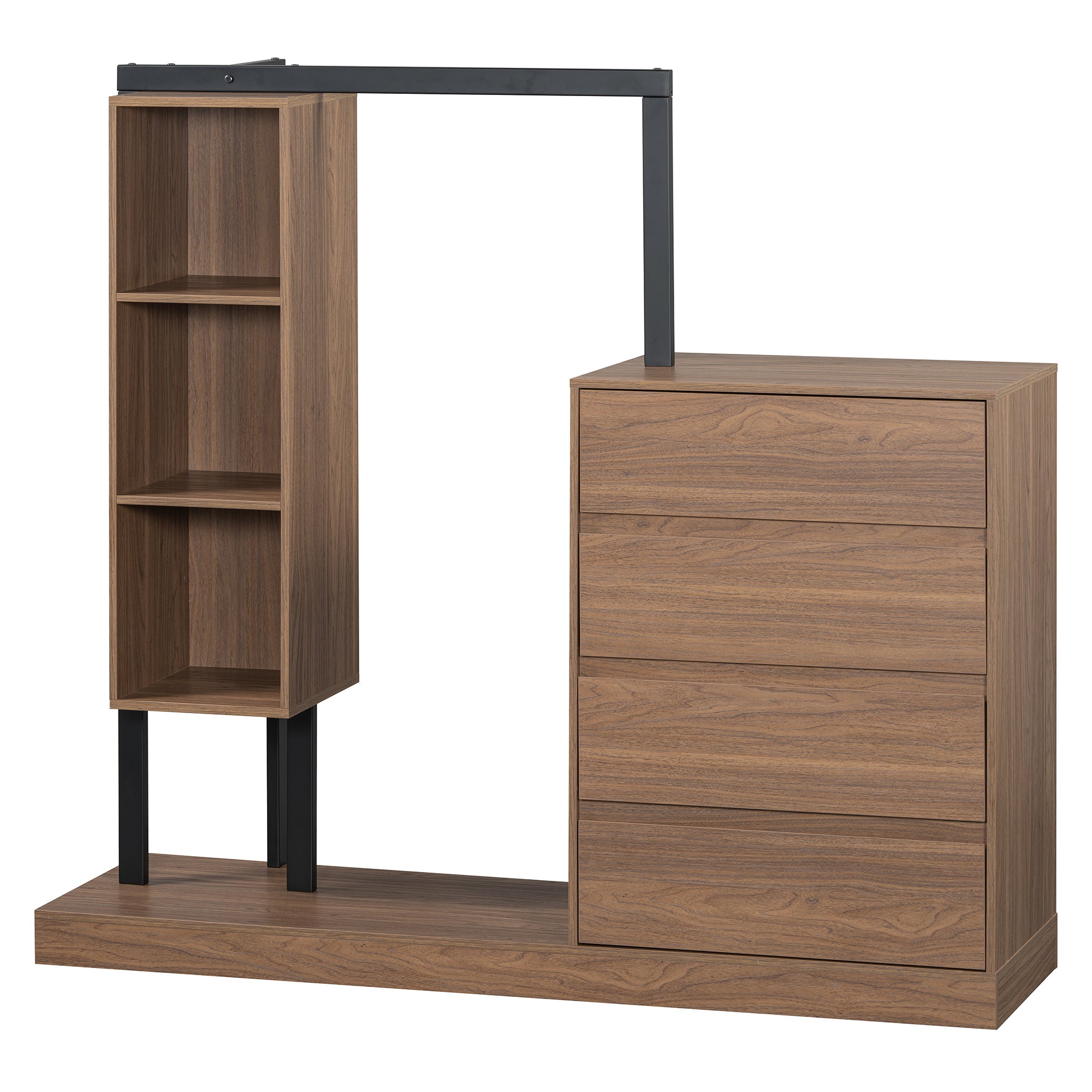 Espresso Wardrobe with Drawers & Shelves
