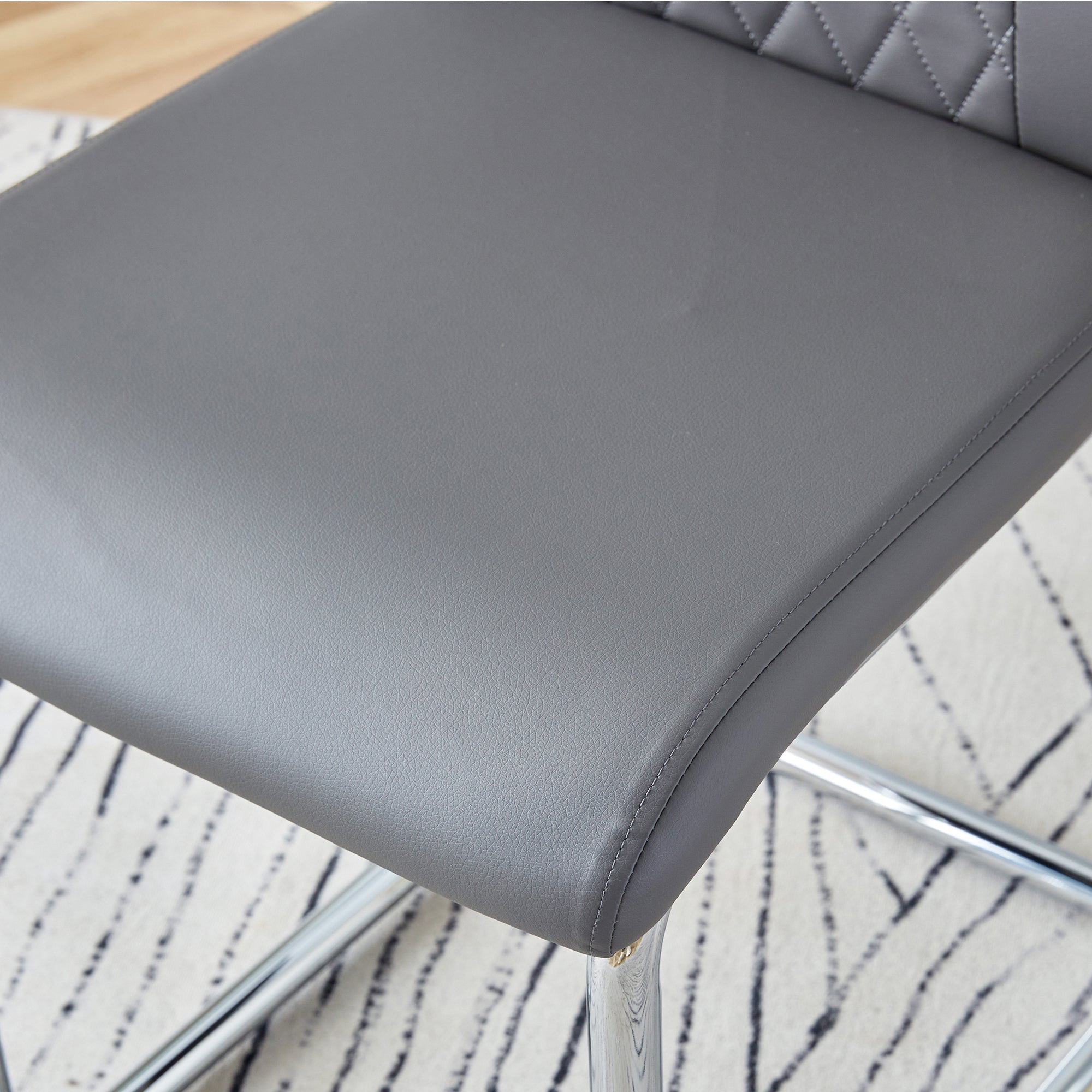 5-Piece Round Dining Table Set w/ Gray Chairs