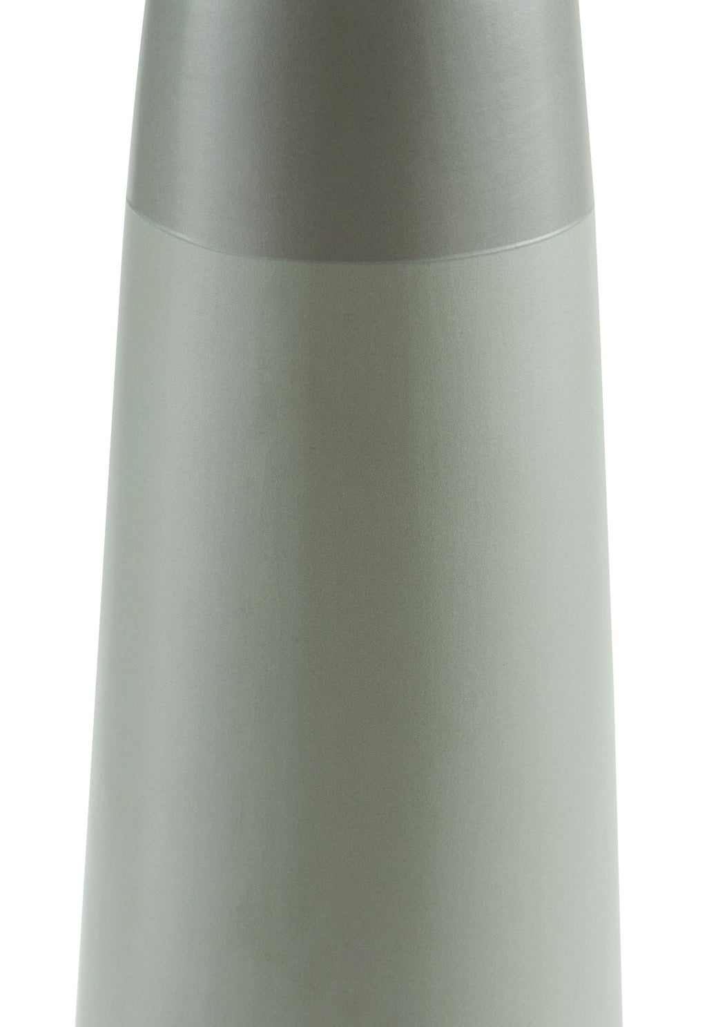 Sage green ceramic vase with thin mid-band detail and smooth finish