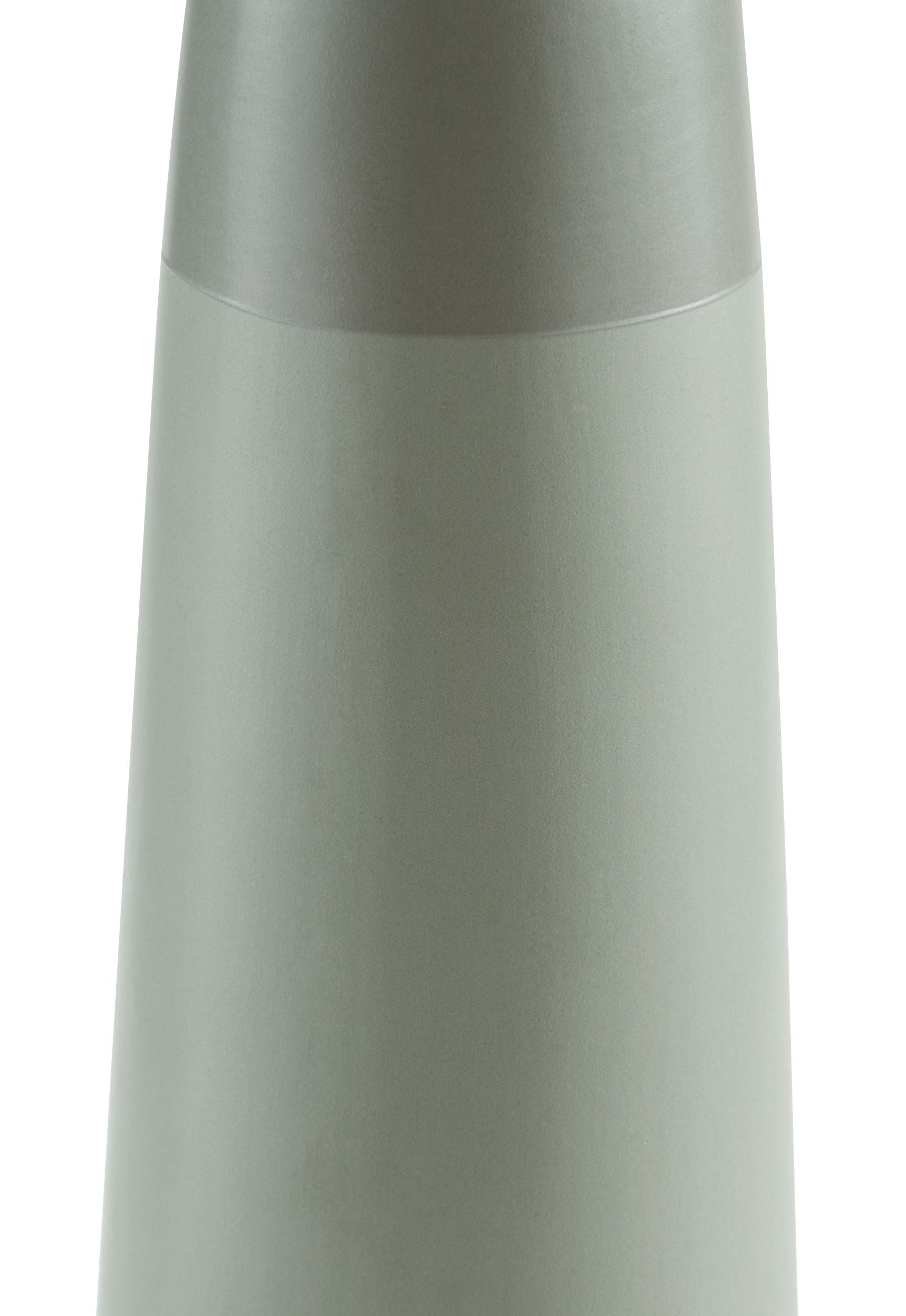 Sage green ceramic vase with thin mid-band detail and smooth finish