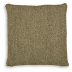 Green square pillow with textured fabric