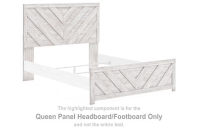 Queen panel headboard and footboard, whitewash