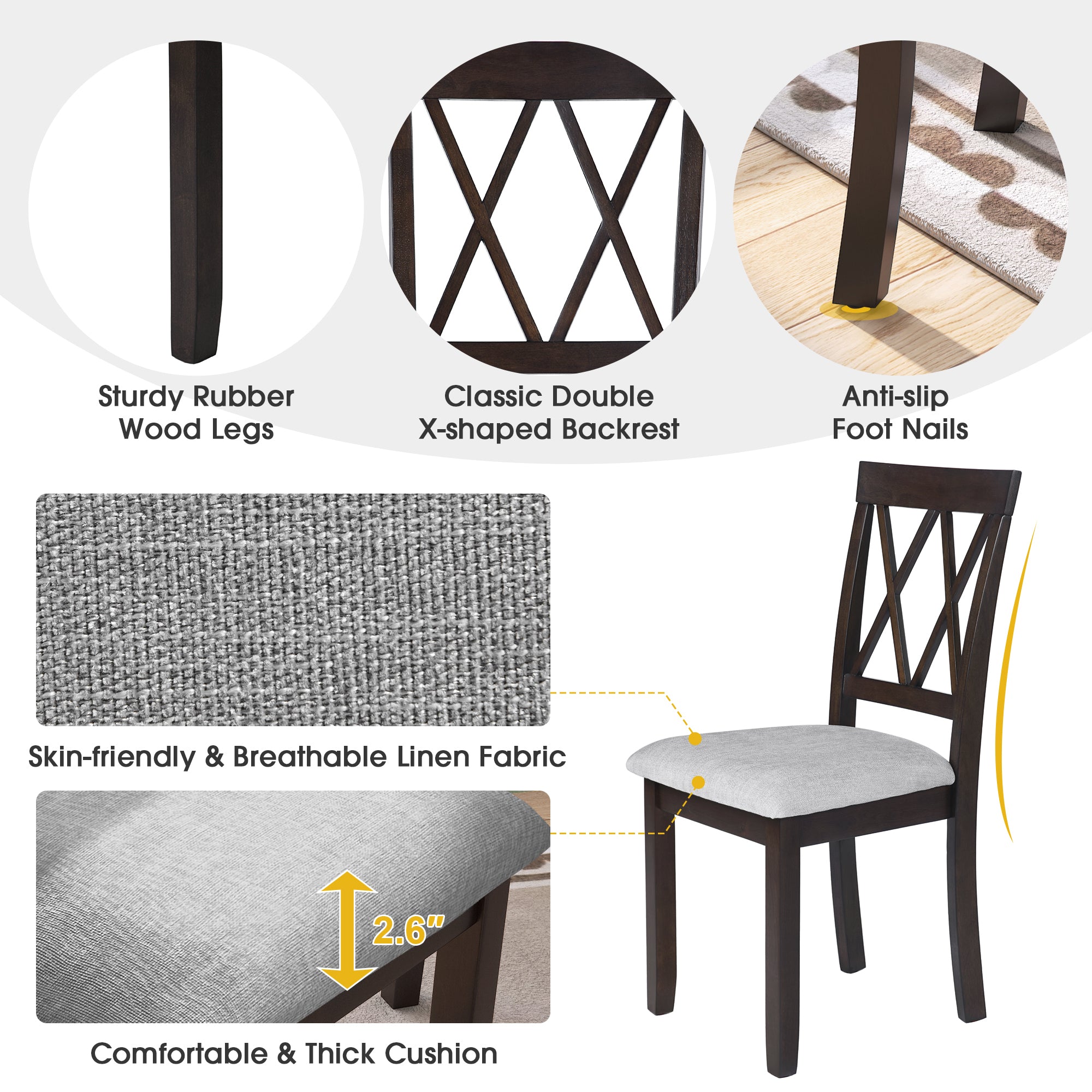 3 Piece Drop Leaf Kitchen Dining Set - Espresso
