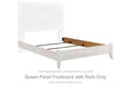Paxberry - Queen Panel Footboard w/Rails - Whitewash