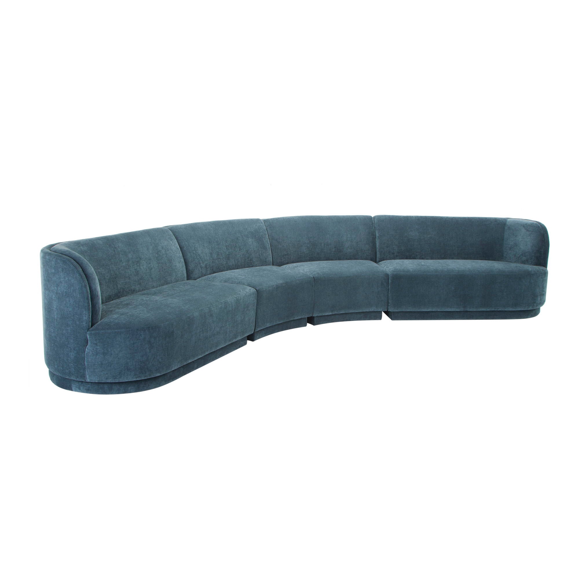 Yoon - Eclipse Modular Sectional Right-Facing Chaise - Blue-Stationary Sectionals-American Furniture Outlet