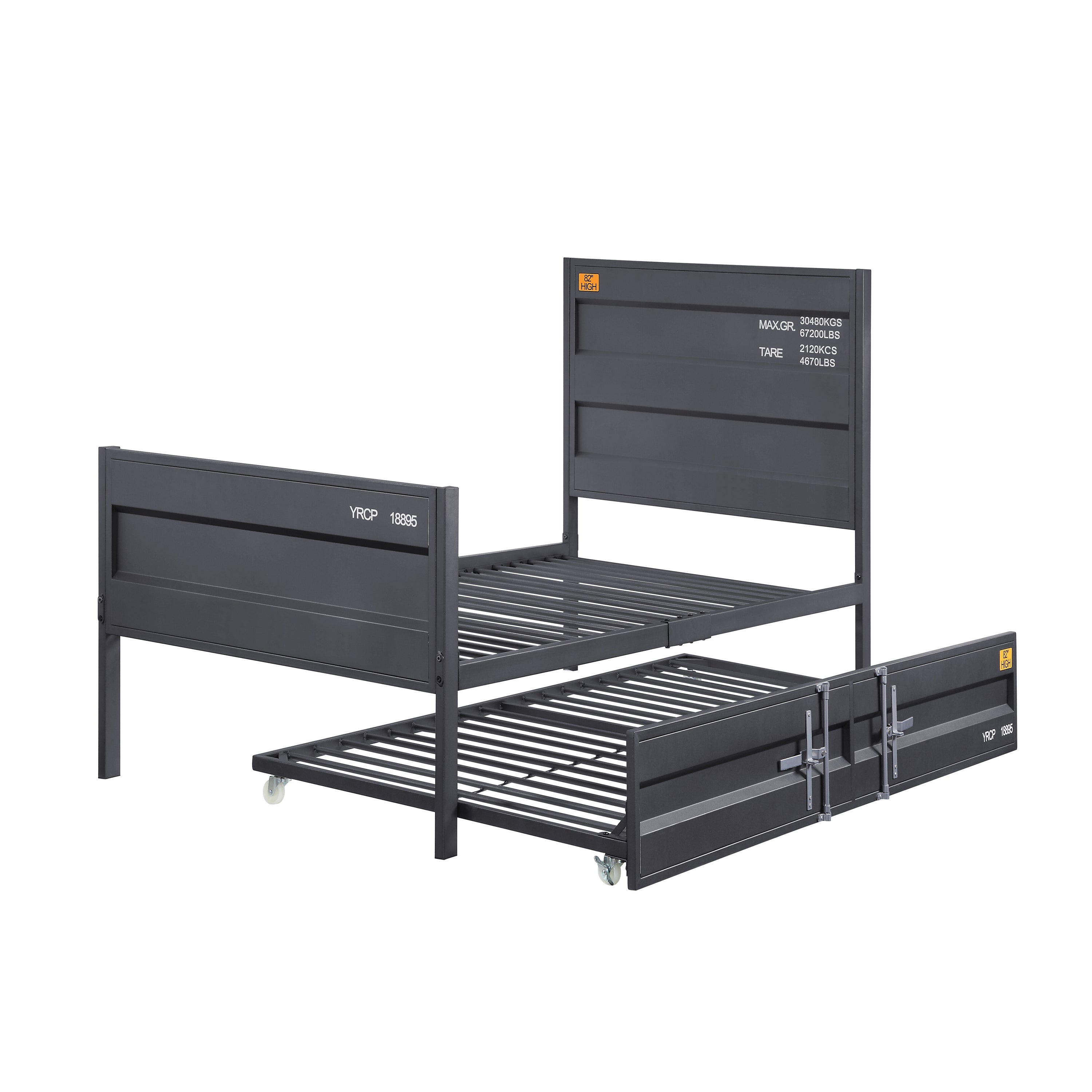 Gunmetal Full Platform Bed - Modern, Sturdy, Elegant Design & Style