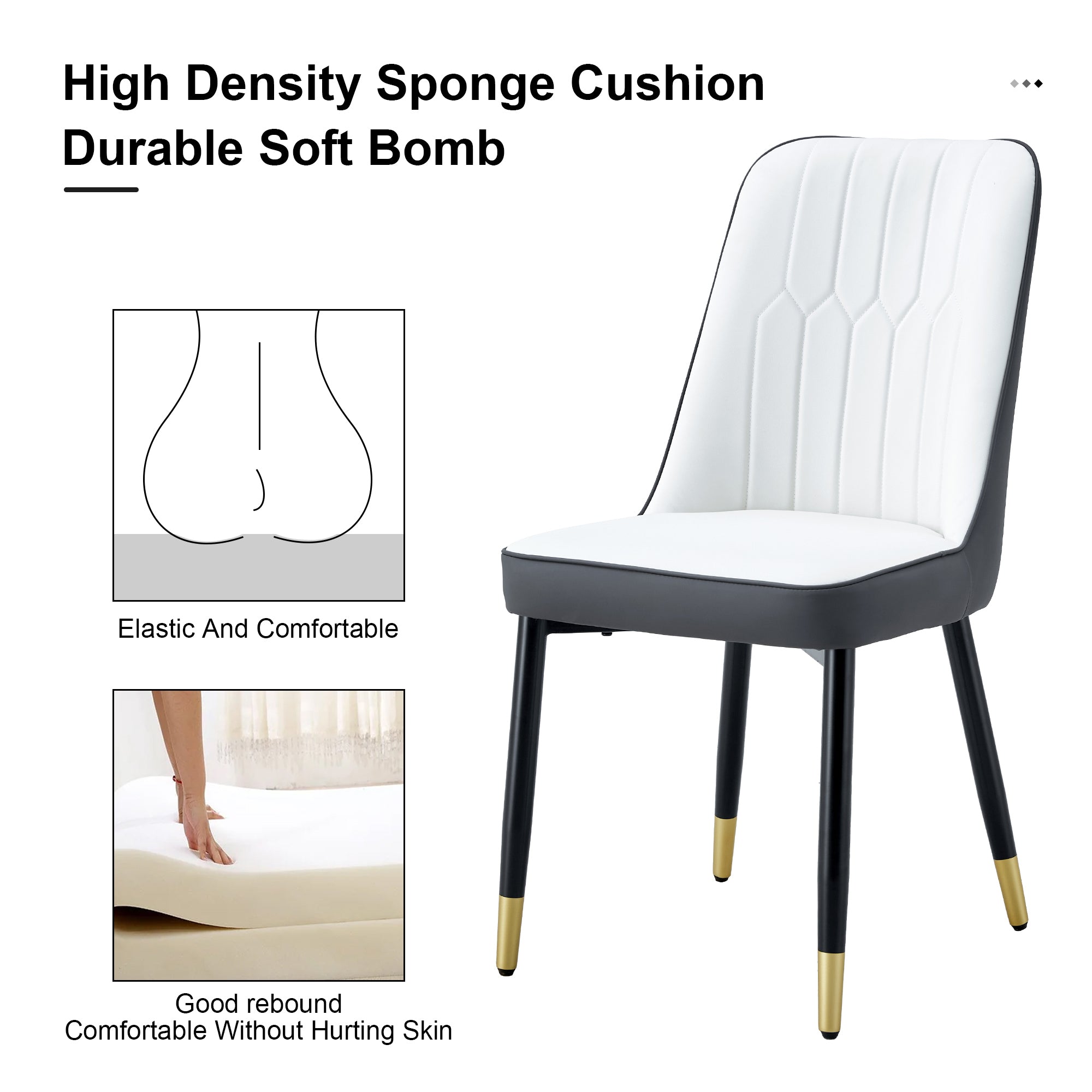 9-Piece Dining Set with Marble-Like Table & 8 Chairs