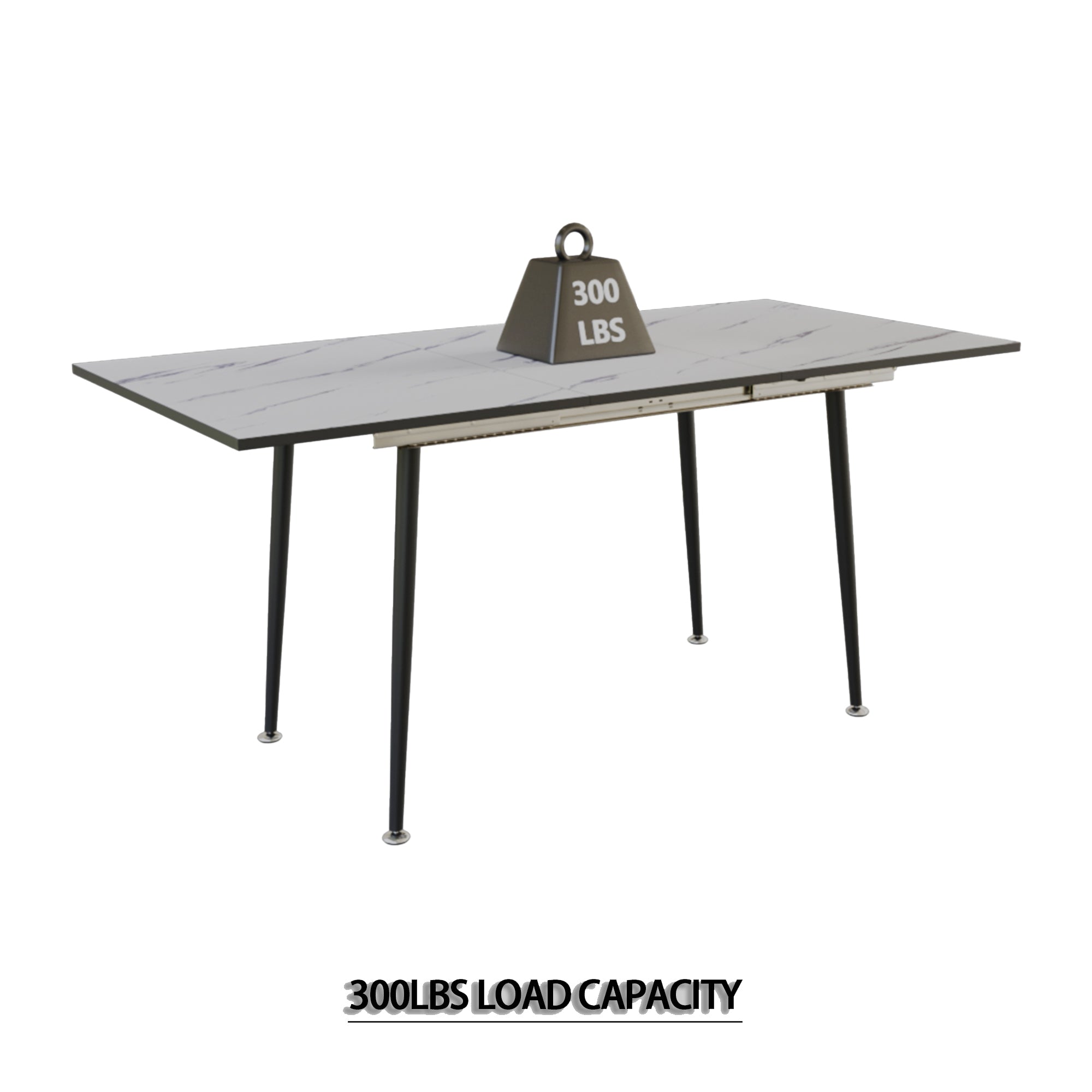 47"-63" Extendable Dining Table Set for 2-6