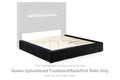 Tayleena - Queen Upholstered Footboard / Rails / Roll Slats - Black