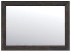 Rectangular dark gray wall mirror with simple frame and clear glass